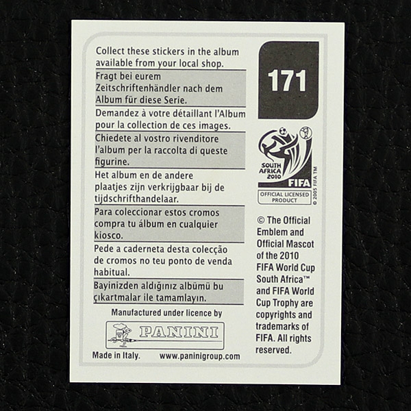 Vasilis Torosidis Panini Sticker No. 171 - South Africa 2010