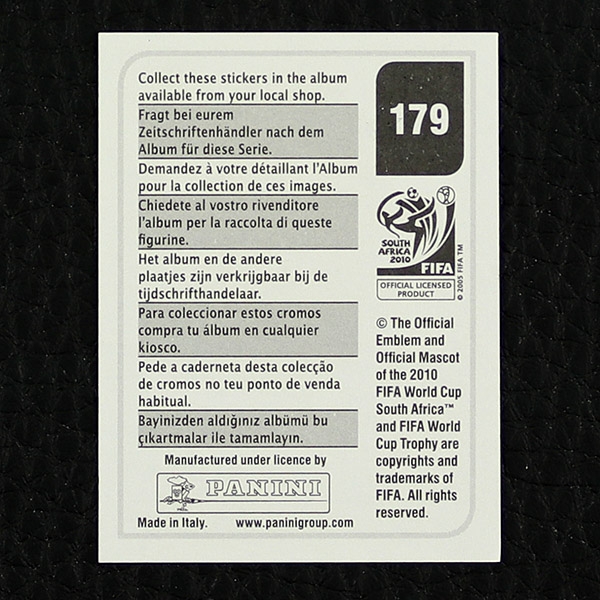 Theofanis Gekas Panini Sticker No. 179 - South Africa 2010