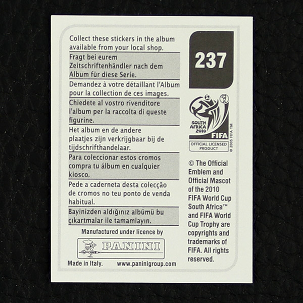 Rafik Saifi Panini Sticker No. 237 - South Africa 2010