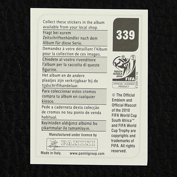 John Heitinga Panini Sticker No. 339 - South Africa 2010