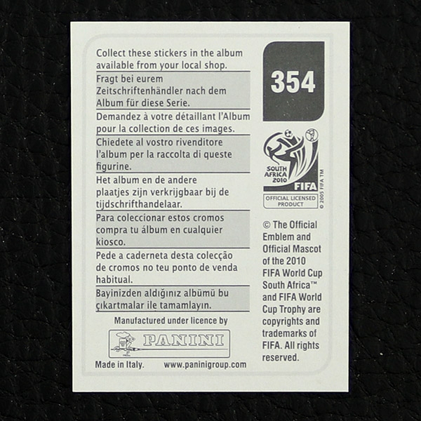 Dänemark Emblem Panini Sticker Nr. 354 - South Africa 2010