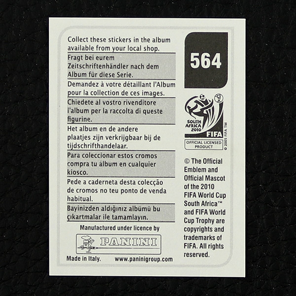 Iker Casillas Panini Sticker No. 564 - South Africa 2010