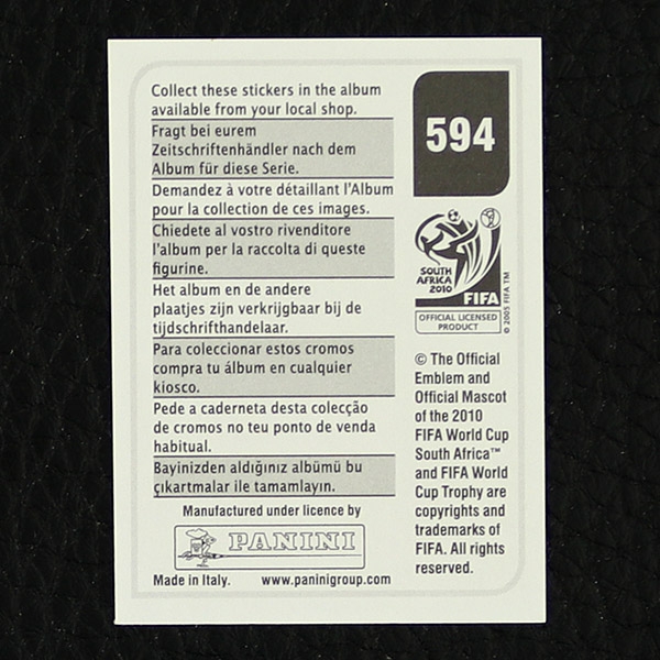 Gelson Fernandes Panini Sticker No. 594 - South Africa 2010