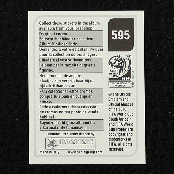 Hakan Yakin Panini Sticker No. 595 - South Africa 2010
