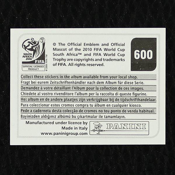 Honduras Team Panini Sticker No. 600 - South Africa 2010
