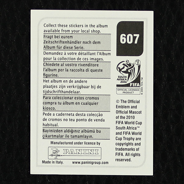 Mauricio Sabillon Panini Sticker No. 607 - South Africa 2010