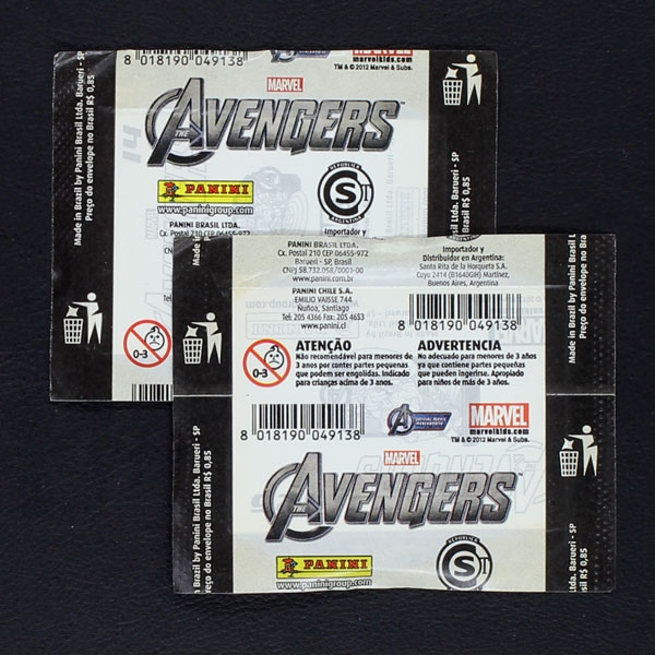 Avengers Panini 2 Sticker Tüten Brasil Variante
