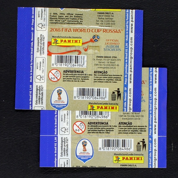 Russia 2018 Panini Sticker Tüte Mexico Version 2x