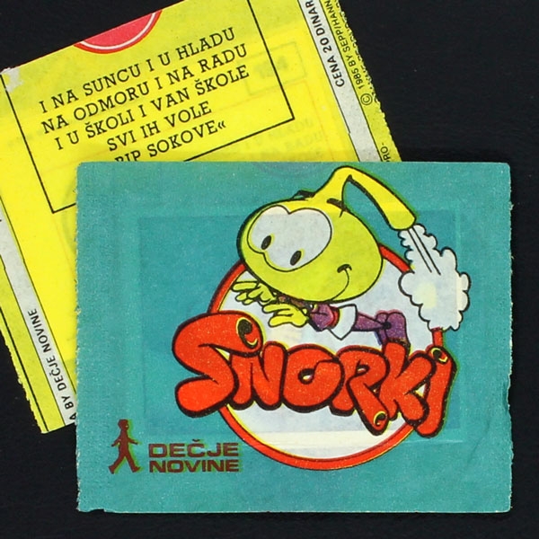 Snorki 1985 Panini sticker bag Decje Novine Version