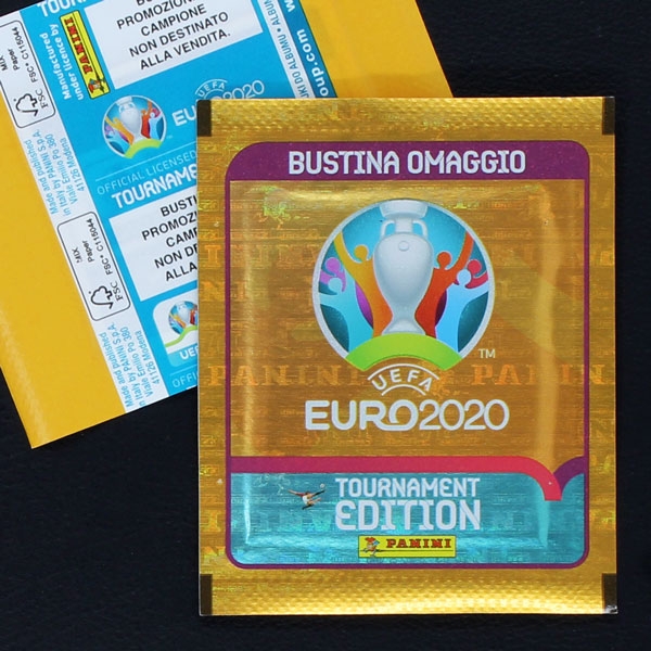 Euro 2020 Tournament Panini Sticker Tüte Omaggio Version Italien