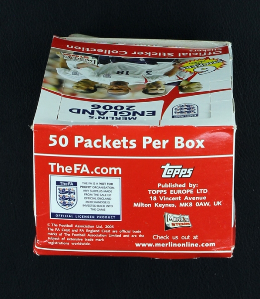 England 2006 Merlin Box with 50 Sticker Bags