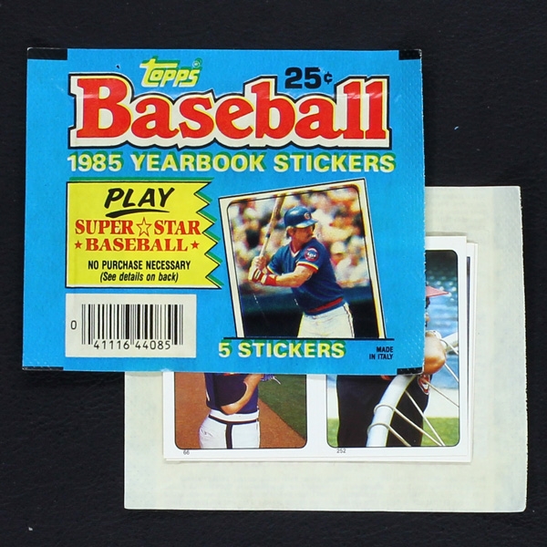 Baseball 1985 Topps sticker bag - 4 Versions