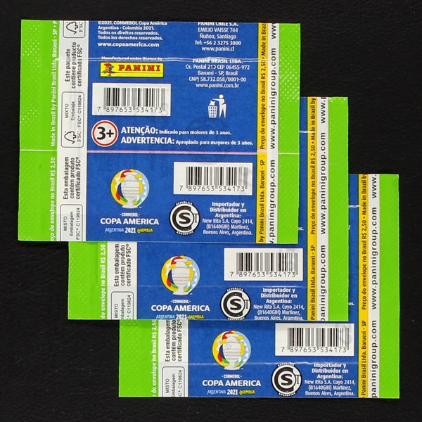 Copa America 2021 Preview Panini Tüten Chile Variante 3x