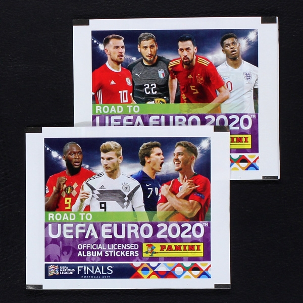 Road to Euro 2020 Panini sticker bag 2 variants yellow barcode