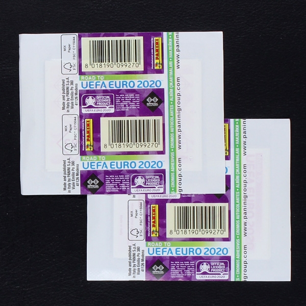 Road to Euro 2020 Panini Sticker Tüte 2 Varianten gelber Barcode