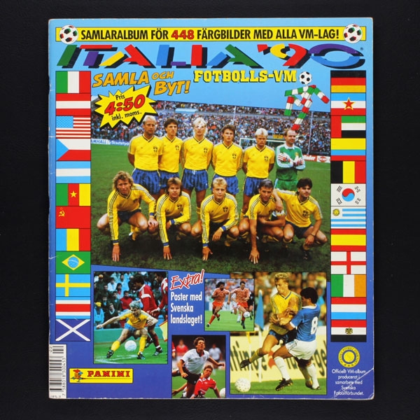 Italia 90 Panini Sticker Album komplett Schwedische Version