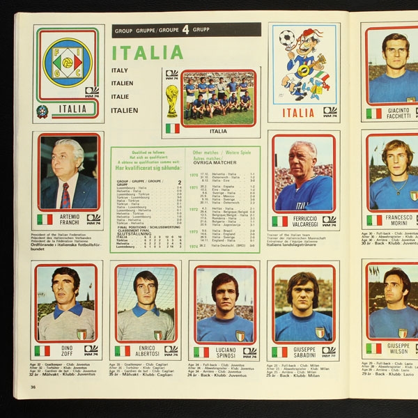 Fotboll VM 74 Panini Sticker Album komplett