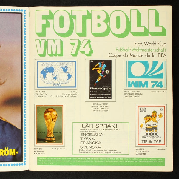 Fotboll VM 74 Panini Sticker Album komplett