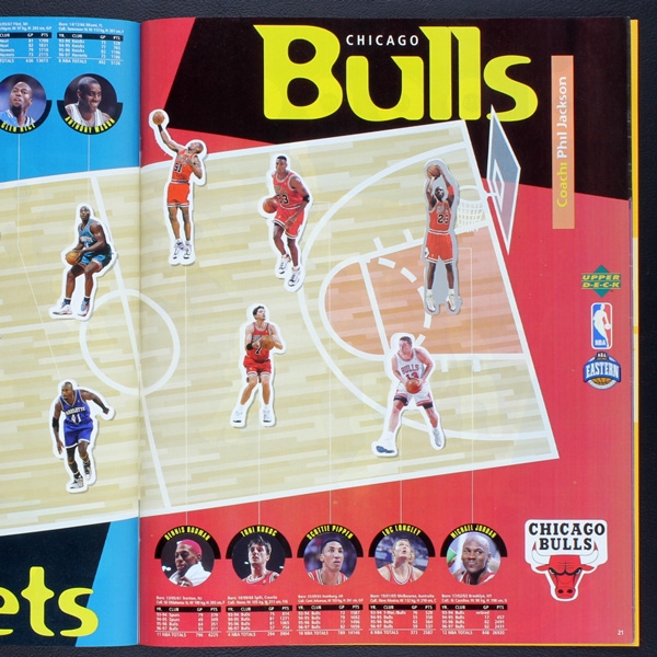 Basketball 1997 NBA Upper Deck Sticker Album komplett