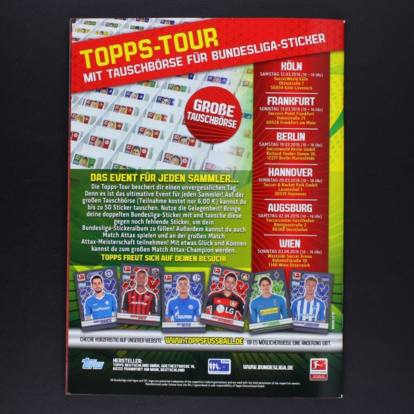 Fußball 2015 Topps Sticker Album komplett
