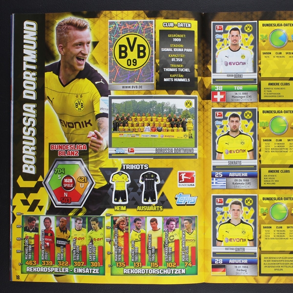 Fußball 2015 Topps Sticker Album komplett
