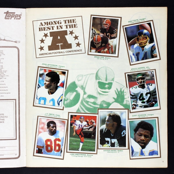 Football NFL 1981 Topps Sticker Album komplett