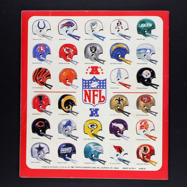 Football NFL 1981 Topps Sticker Album komplett