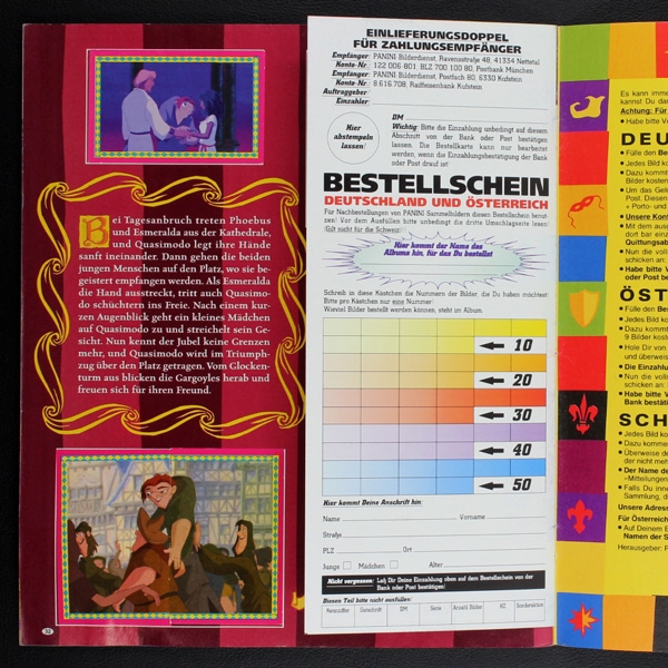 Der Glöckner von Notre Dame Panini Sticker Album komplett