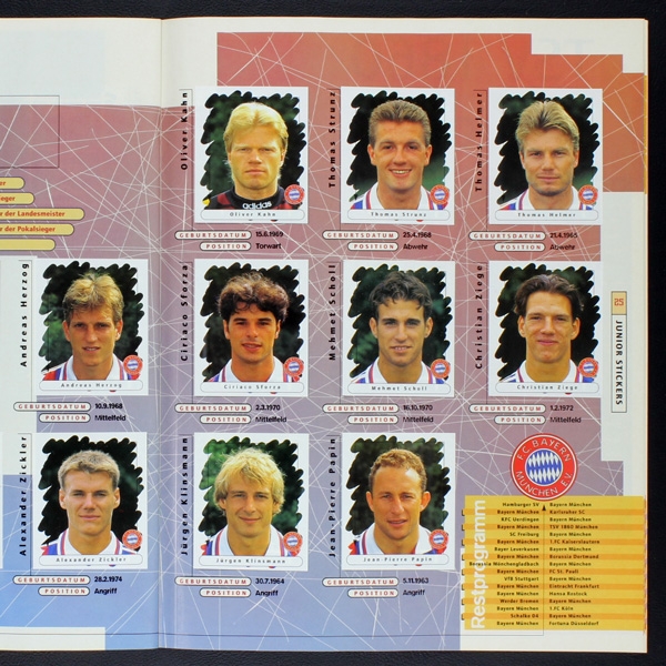 Fußball 95 Endphase Panini Sticker Album komplett