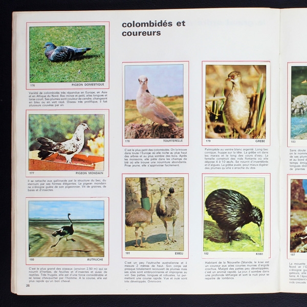 Le monde des Animaux 1970 Panini Sticker Album teilgefüllt - NL