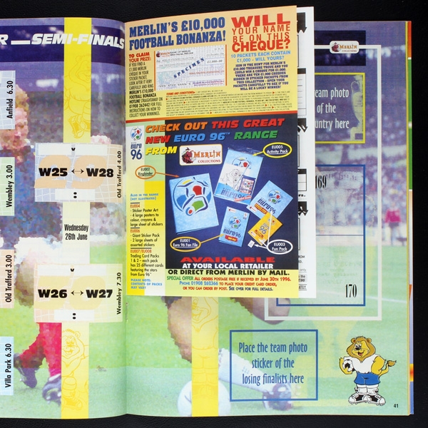 Euro 96 Merlin Sticker Leeralbum