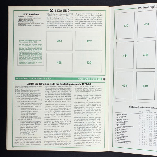Bundesliga Finale 80 Americana Leeralbum + 318 Sticker
