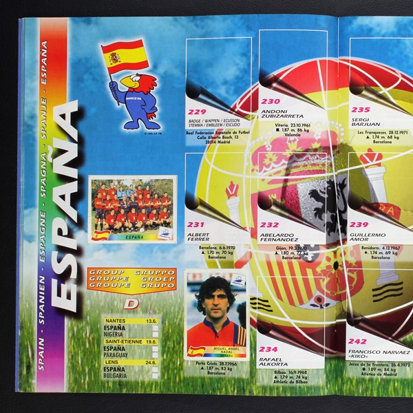 France 98 Panini Sticker Album teilgefüllt Tschechische Variante