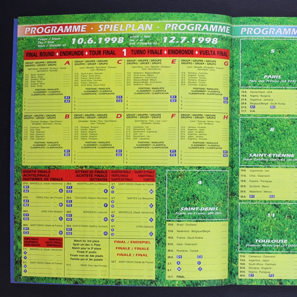 France 98 Panini Sticker Album teilgefüllt Tschechische Variante