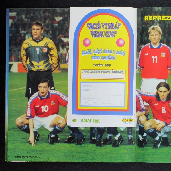 France 98 Panini album with stickers Czech version