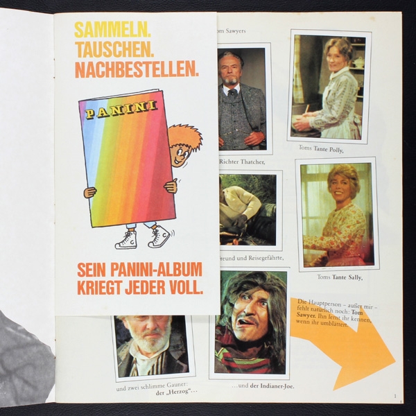 Tom Sawyer Panini album with stickers