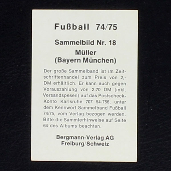 Gerd Müller Bergmann sticker Fußball 1974