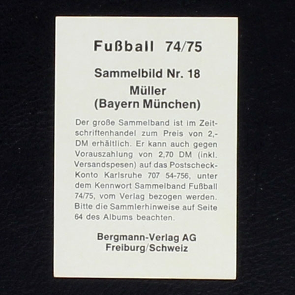 Gerd Müller Bergmann Sticker Fußball 1974