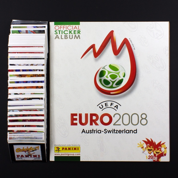 Euro 2008 Panini Leeralbum mit Stickerset komplett
