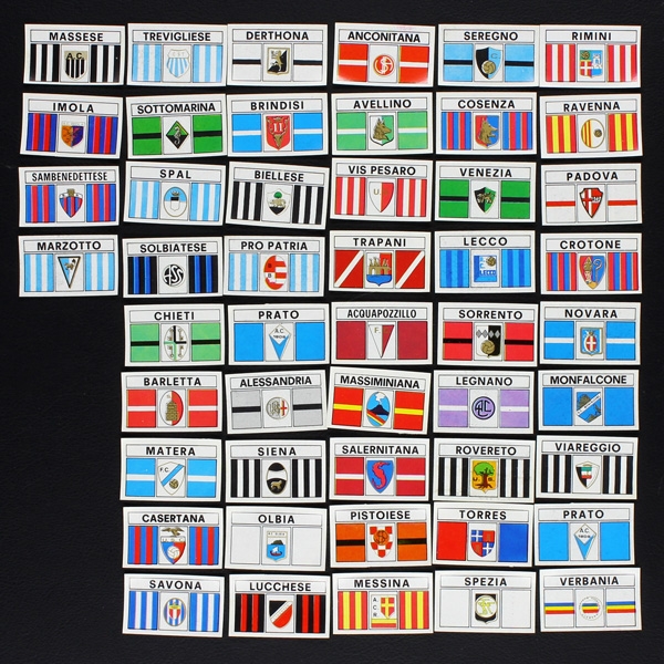 Calciatori 1969 Panini stickers - 49 badges Serie C without backs