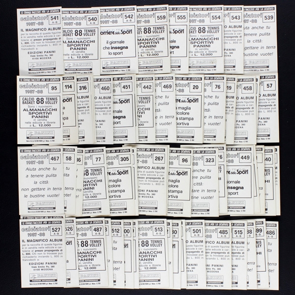 Calciatori 1987 Panini Sticker - 60 verschiedene Wappen