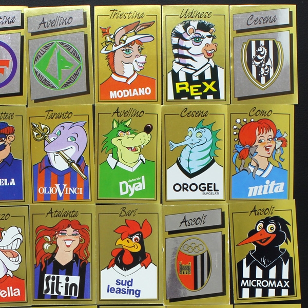 Calciatori 1987 Panini Sticker - 60 verschiedene Wappen