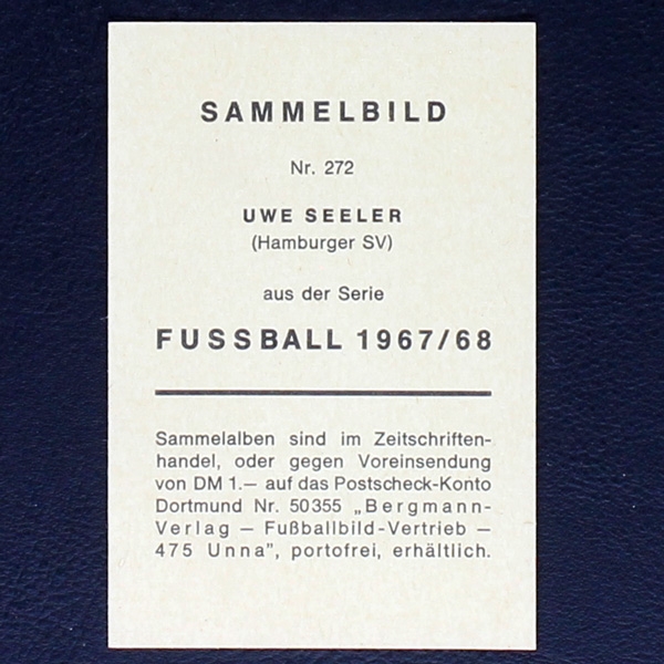 Uwe Seeler Bergmann Card  No. 272 - Fußball 1967