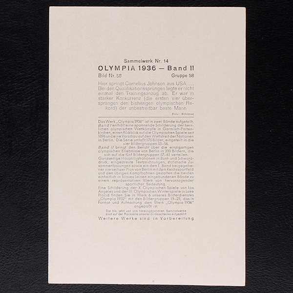 Jesse Owens Reemtsma picture No. 58 - Olympia 1936