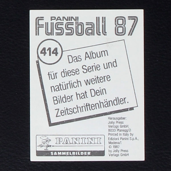 Hans Müller Panini Sticker Nr. 414 - Fußball 87