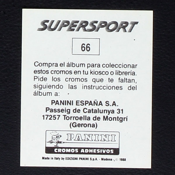 Carl Lewis Panini Sticker No. 66 - Super Sport 1988