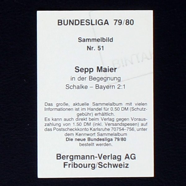 Sepp Maier Bergmann Sticker No. 51 - Bundesliga 79