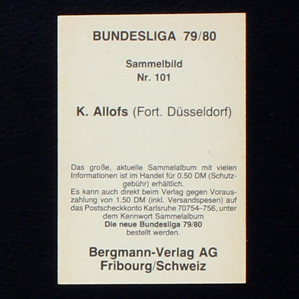 Klaus Allofs Bergmann Sticker No. 101 - Bundesliga 79
