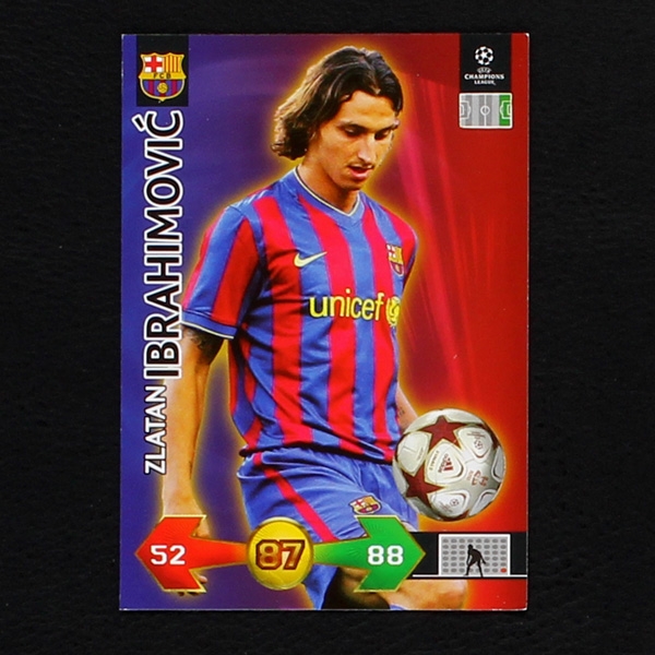 Zlatan Ibrahimovic Panini Trading Card - Champions League 2009