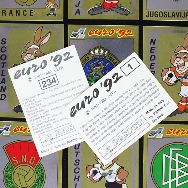 Wappensatz Panini Sticker - Euro 92